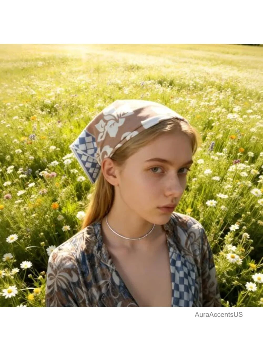 100% Cotton Large Square Bandana Scarf Wrap Hair Accessory